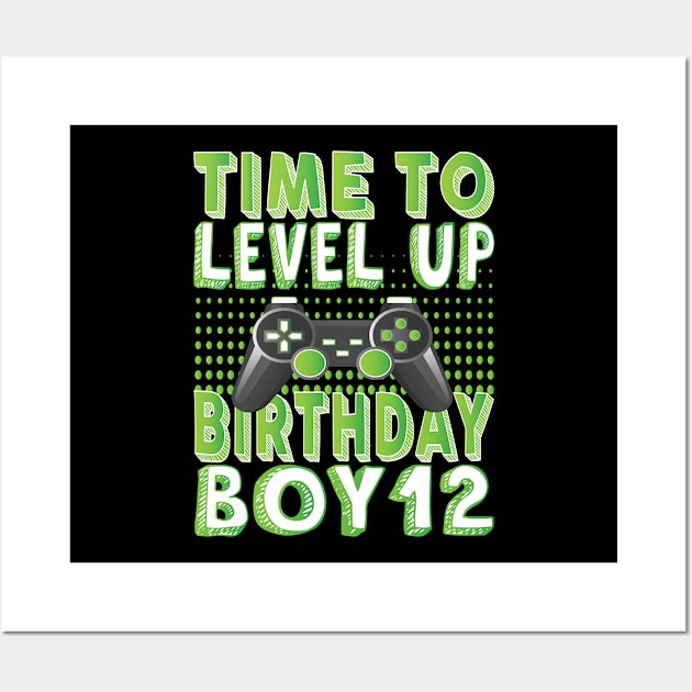 Time To Level Up Birthday Boy 12 Years Old Video Game Lover product Wall Art by Grabitees